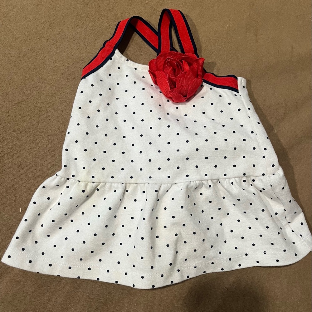 Janie & Jack Polka Dot Dress with Red Accents